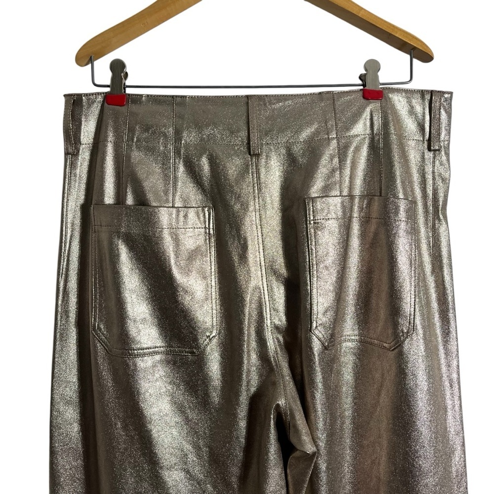 MAEVE x ANTHROPOLOGIE The Colette Metallic Faux Leather Cropped Wide-Leg Pants - Picture 7 of 11